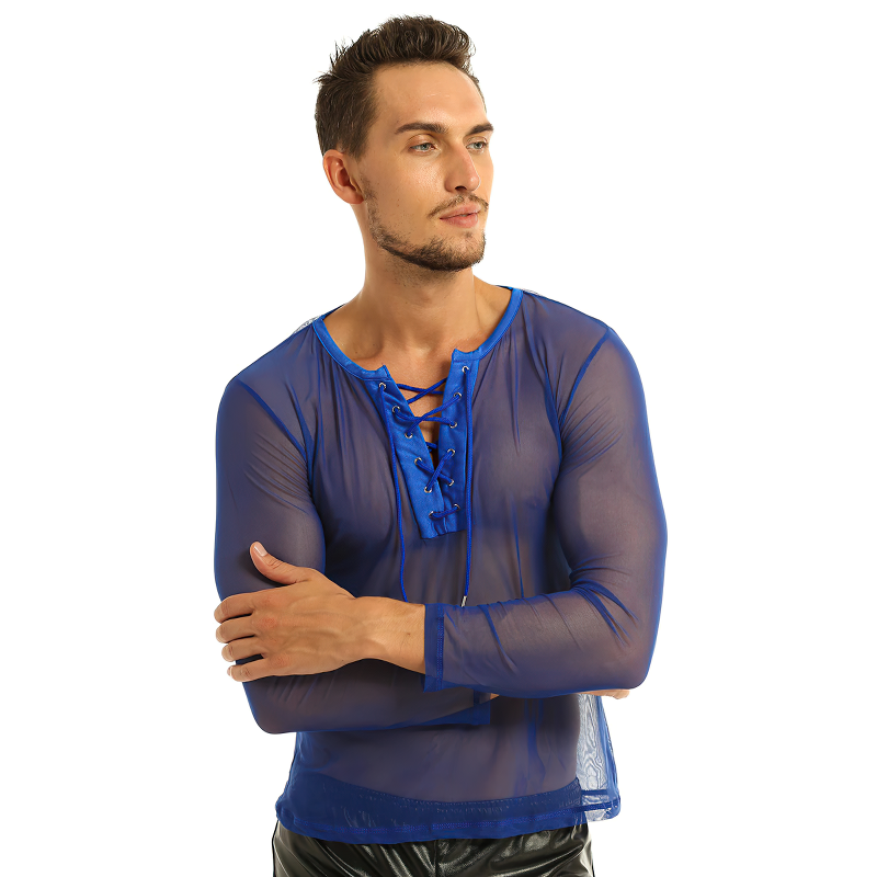 Men's Lace-Up Summer Pullover T-Shirt / Hot Sexy Breathable Casual Undershirt - EVE's SECRETS