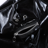 Men's Latex Wet Look Shiny PU Leather Catsuit / Hooded Role Play Skinny Zipper Bodysuit - EVE's SECRETS