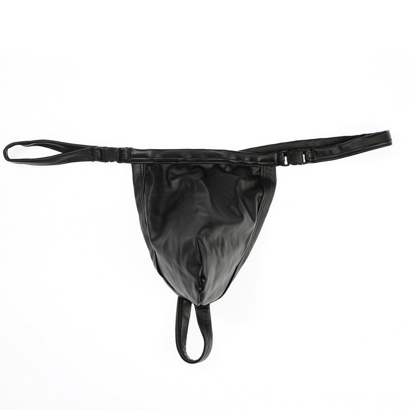 Men's Low Rise Pouch Briefs with Buckles / Male Black Thong / Sexy Underwear for Men - EVE's SECRETS