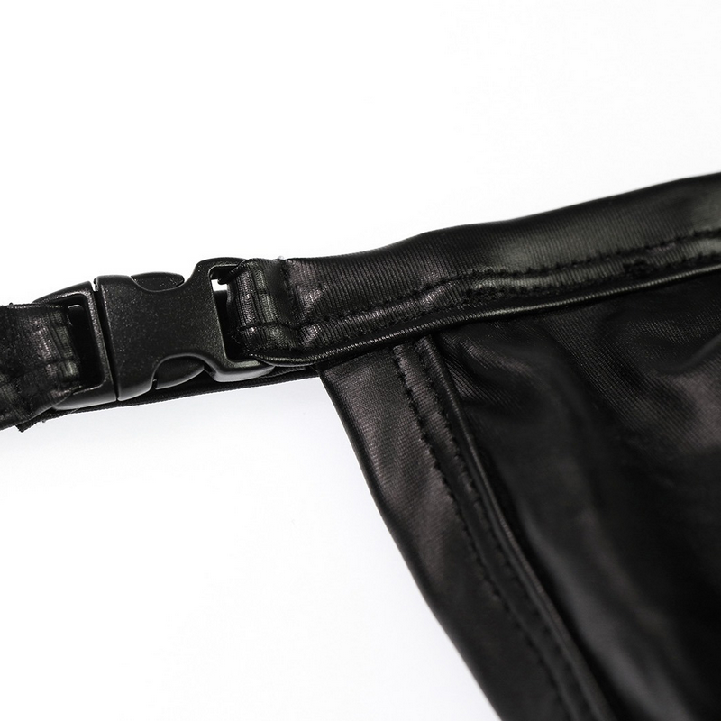Men's Low Rise Pouch Briefs with Buckles / Male Black Thong / Sexy Underwear for Men - EVE's SECRETS