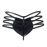 Men's Low Waist PU Leather G-string Briefs / Sexy Hollow Out Open Butt Zipper Thong Underwear - EVE's SECRETS