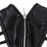 Men's Low Waist PU Leather G-string Briefs / Sexy Hollow Out Open Butt Zipper Thong Underwear - EVE's SECRETS