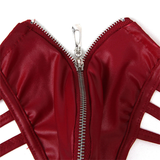 Men's Low Waist PU Leather G-string Briefs / Sexy Hollow Out Open Butt Zipper Thong Underwear - EVE's SECRETS