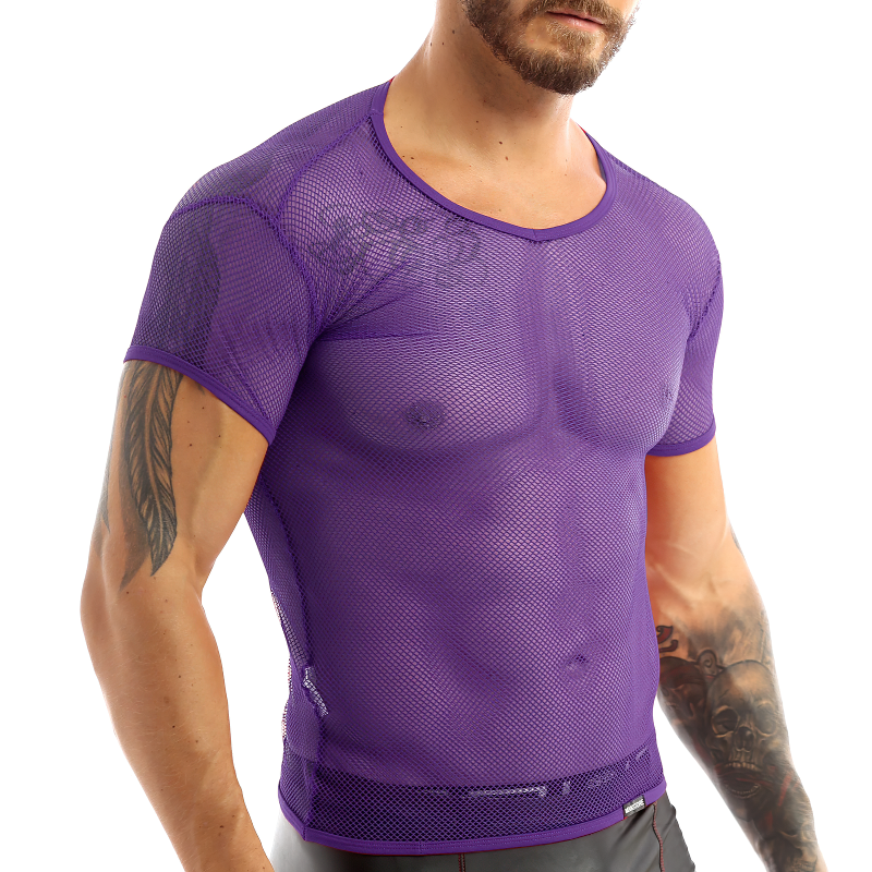 Men's Mesh See Through Fishnet T-Shirt / Breathable Male Gym Clothing Underwear - EVE's SECRETS