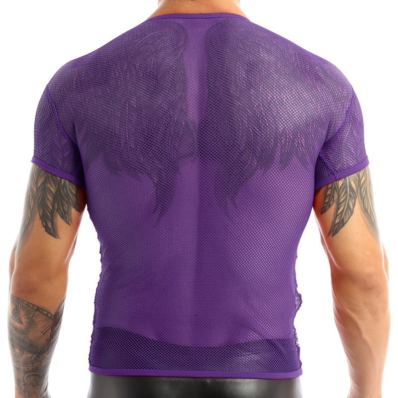 Men's Mesh See Through Fishnet T-Shirt / Breathable Male Gym Clothing Underwear - EVE's SECRETS