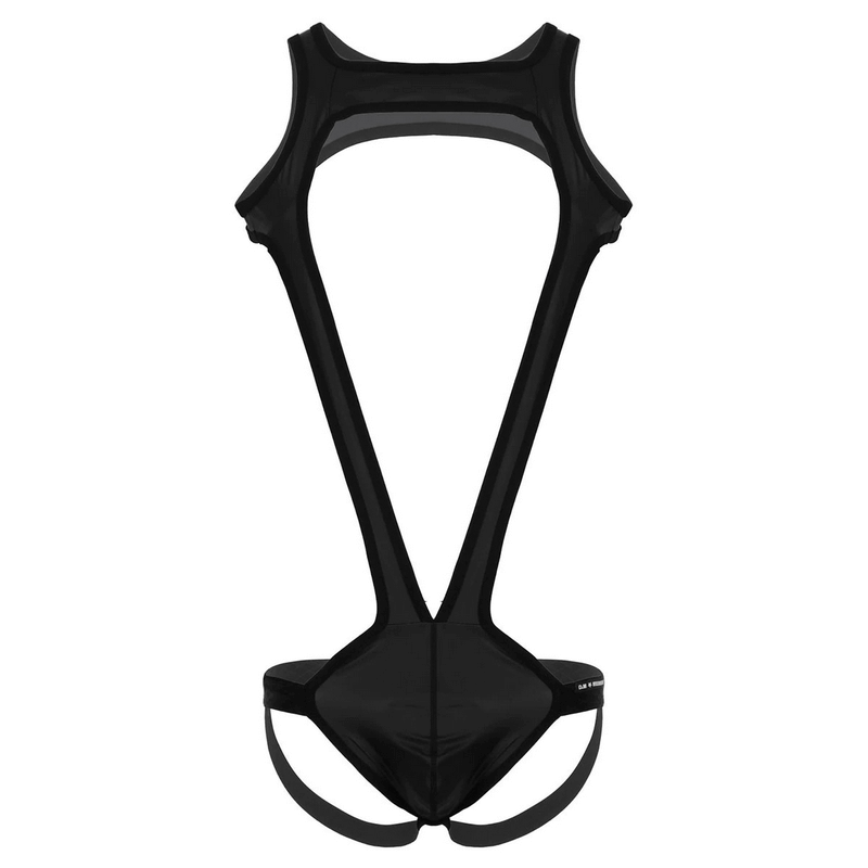 Men's One-Piece Shiny Metallic Underwear / Wide Shoulder Strap Bulge Pouch Male Rave Clubwear - EVE's SECRETS