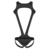 Men's One-Piece Shiny Metallic Underwear / Wide Shoulder Strap Bulge Pouch Male Rave Clubwear - EVE's SECRETS