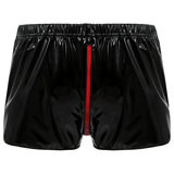Men's Pole Dance Clubwear Rave Shorts / Elastic Waistband Wet Look Zipper Crotch Short Pants - EVE's SECRETS