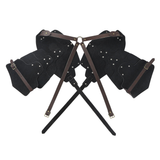 Men's PU Leather Chest Harness in Steampunk Style / Cosplay X-Shaped Bondage with Shoulder Armors - EVE's SECRETS