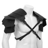 Men's PU Leather Chest Harness in Steampunk Style / Cosplay X-Shaped Bondage with Shoulder Armors - EVE's SECRETS