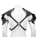 Men's PU Leather Chest Harness in Steampunk Style / Cosplay X-Shaped Bondage with Shoulder Armors - EVE's SECRETS
