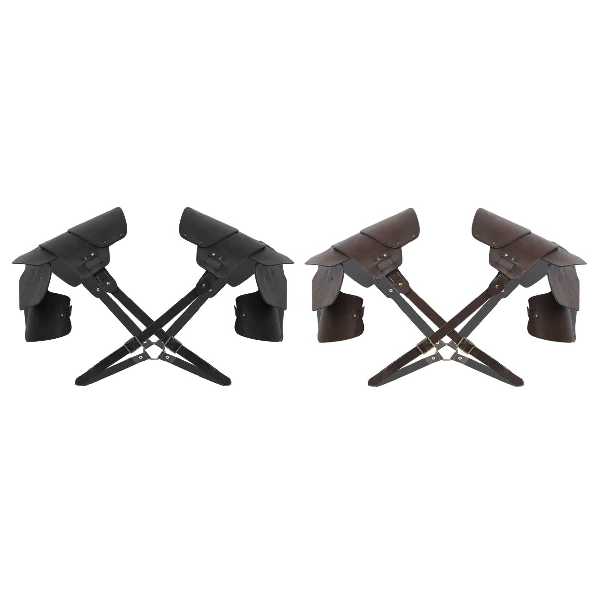 Men's PU Leather Chest Harness in Steampunk Style / Cosplay X-Shaped Bondage with Shoulder Armors - EVE's SECRETS