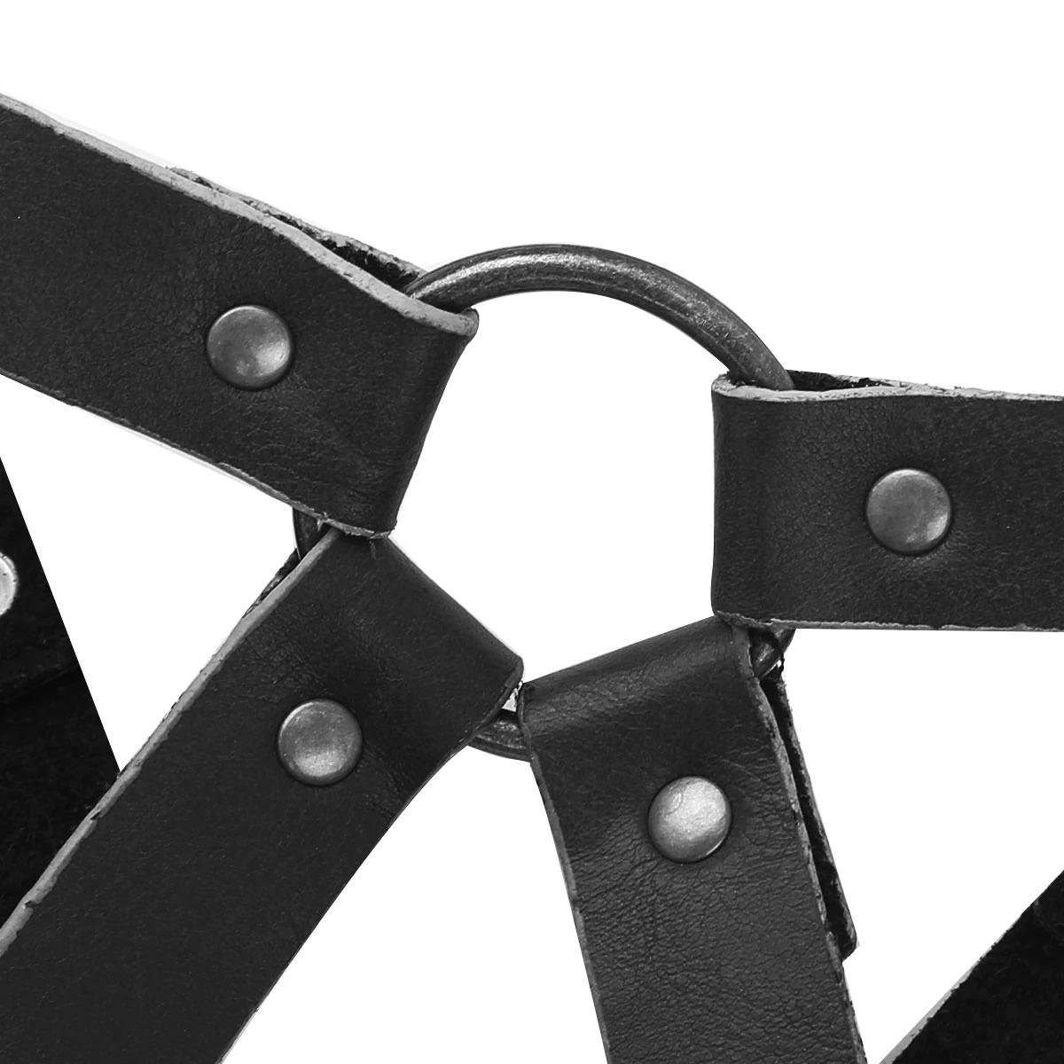 Men's PU Leather Chest Harness in Steampunk Style / Cosplay X-Shaped Bondage with Shoulder Armors - EVE's SECRETS