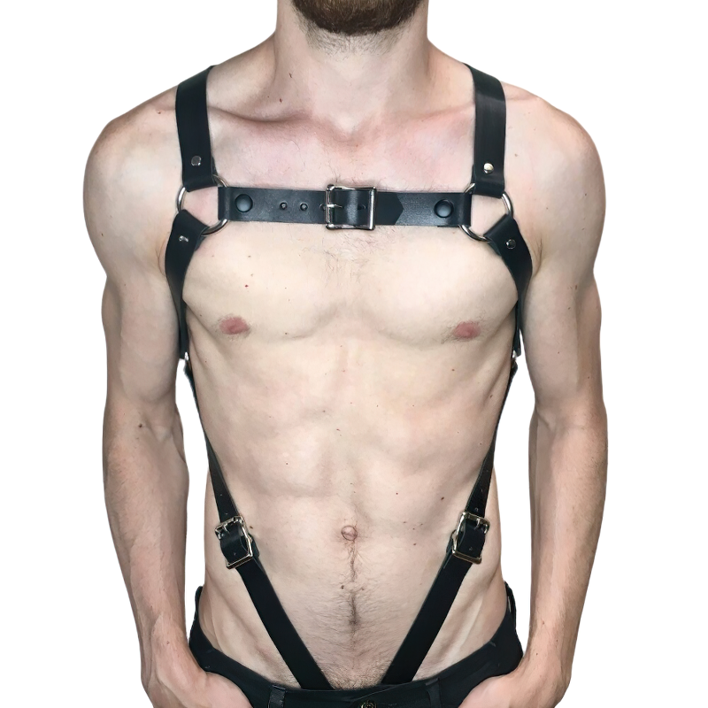 Men's PU Leather Chest Straps Bondage Harness / Male Body Harness Rave Clubwear - EVE's SECRETS