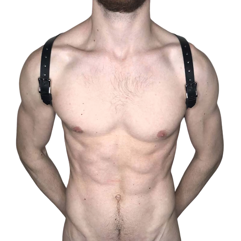 Men's PU Leather Chest Straps Bondage Harness / Male Body Harness Rave Clubwear - EVE's SECRETS