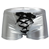 Men's PU Leather Drawstring Boxer Briefs / Male Shiny Boxer Shorts Swimwear Underpants - EVE's SECRETS