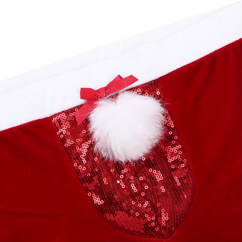 Men's Red Lingerie Velvet Christmas Boxer Shorts / Low Rise Shiny Sequins Bulge Pouch - EVE's SECRETS