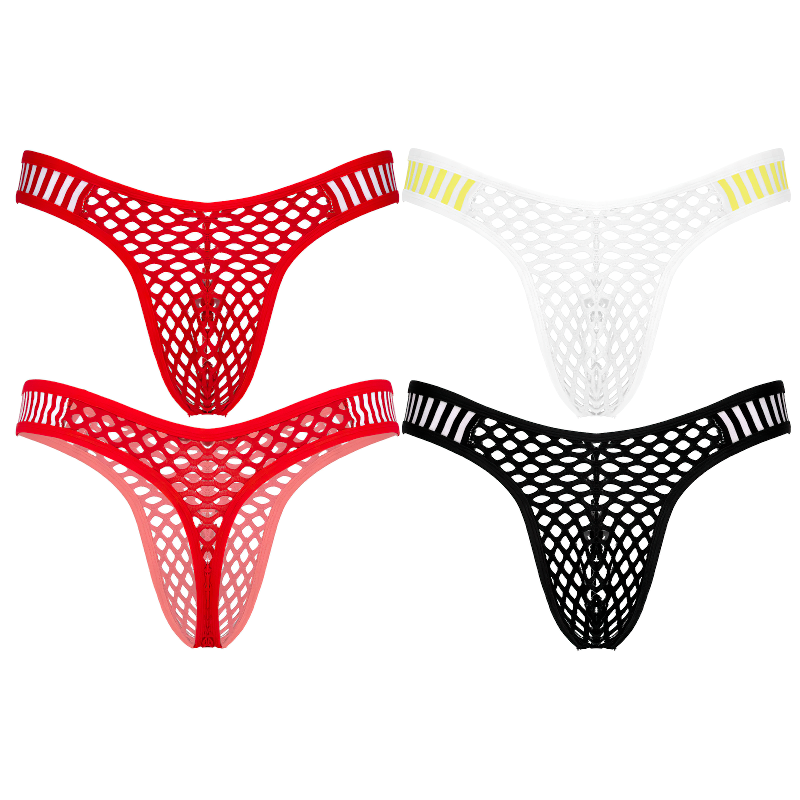 Men's See-Through Fishnet Briefs Underwear / Sexy Bulge Pouch Hollow Out Sexy Underpants - EVE's SECRETS