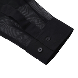 Men's See-through Mesh Shirt with Turn-down Collar and Long Sleeves / Sexy Outfits for Men - EVE's SECRETS