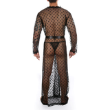 Men's See-Through Nightwear Mesh Lingerie / Lace Trim Night-Gown G-String Sleepwear - EVE's SECRETS