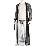 Men's See-Through Nightwear Mesh Lingerie / Lace Trim Night-Gown G-String Sleepwear - EVE's SECRETS