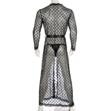 Men's See-Through Nightwear Mesh Lingerie / Lace Trim Night-Gown G-String Sleepwear - EVE's SECRETS