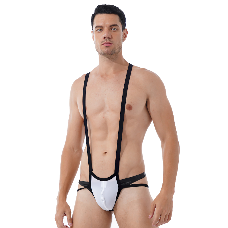 Men's Sexy Bulge Pouch Lingerie Panties / Wrestling Singlet Leotard Hollow Out Bodysuit - EVE's SECRETS