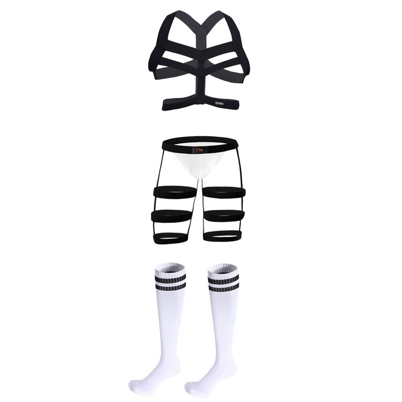 Men's Sexy Elastic Leg and Chest Harness with Briefs / Fetish Strap Underwear for Men - EVE's SECRETS