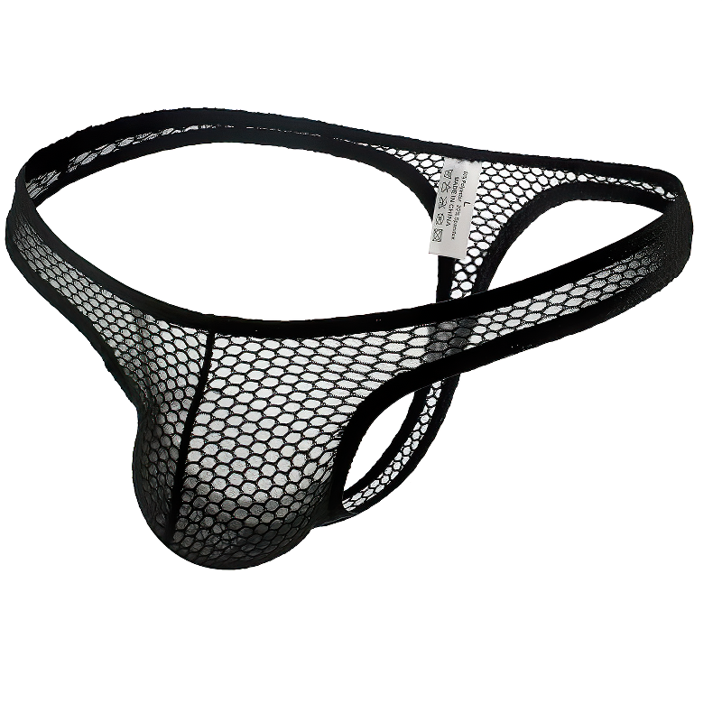 Men's Sexy Fishnet G-String Underpants / Erotic T-Back Penis Pouch Mesh Panties for Men - EVE's SECRETS