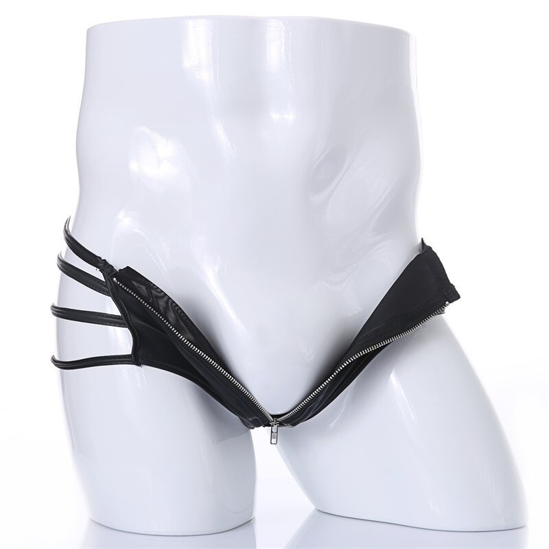 Men's Sexy Jockstrap Briefs in Black and Red Colors / Male Front Zipper Erotic Underwear - EVE's SECRETS