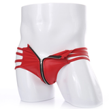 Men's Sexy Jockstrap Briefs in Black and Red Colors / Male Front Zipper Erotic Underwear - EVE's SECRETS