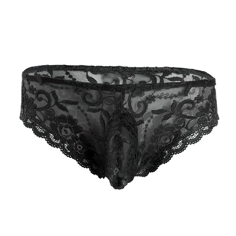 Men's Sexy Lace Floral Lingerie Panties / G-String Transparent Bikini Briefs Underwear - EVE's SECRETS