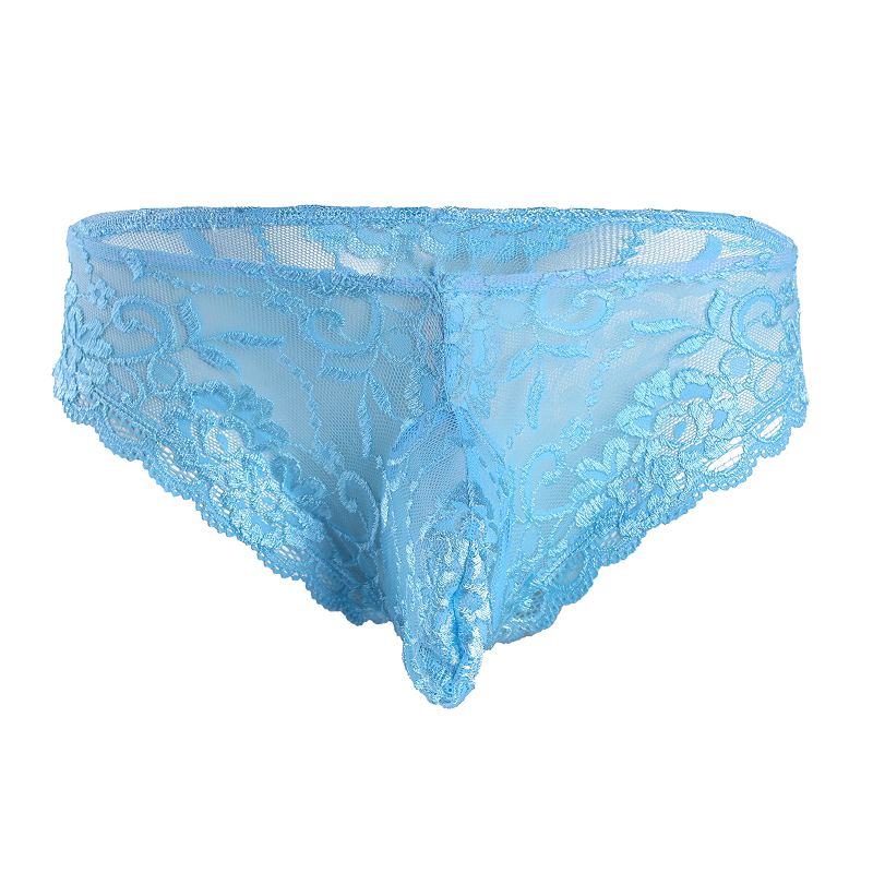 Men's Sexy Lace Floral Lingerie Panties / G-String Transparent Bikini Briefs Underwear - EVE's SECRETS