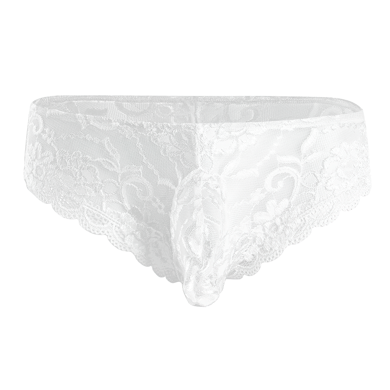 Men's Sexy Lace Floral Lingerie Panties / G-String Transparent Bikini Briefs Underwear - EVE's SECRETS