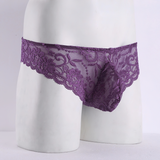 Men's Sexy Lace Floral Lingerie Panties / G-String Transparent Bikini Briefs Underwear - EVE's SECRETS