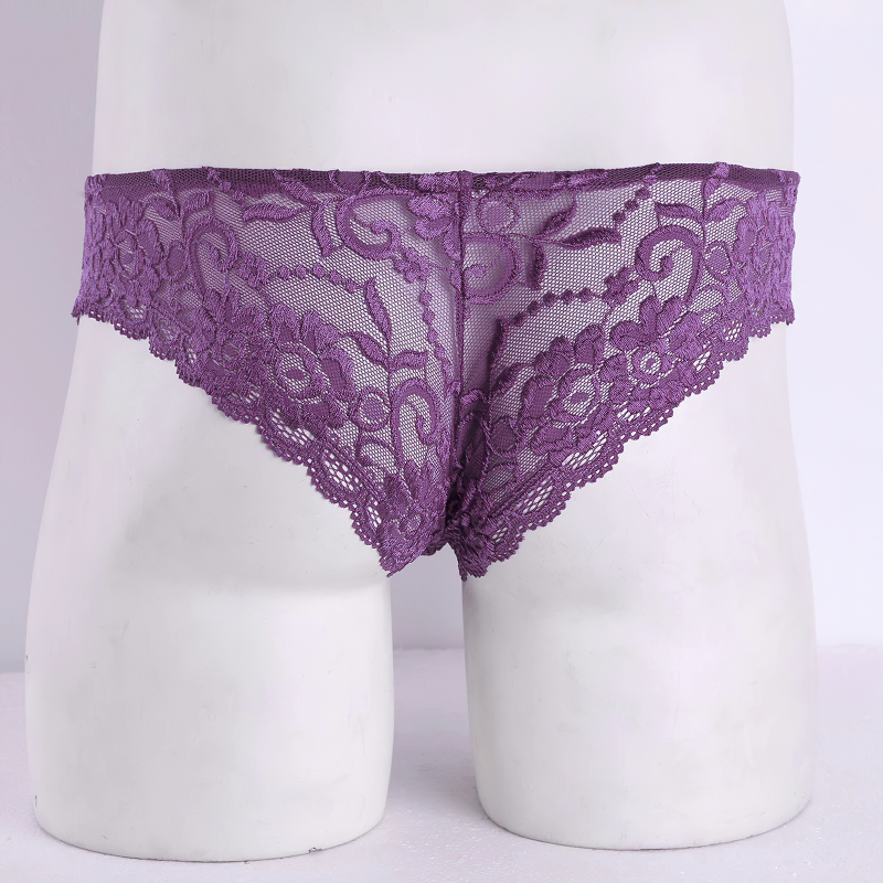 Men's Sexy Lace Floral Lingerie Panties / G-String Transparent Bikini Briefs Underwear - EVE's SECRETS