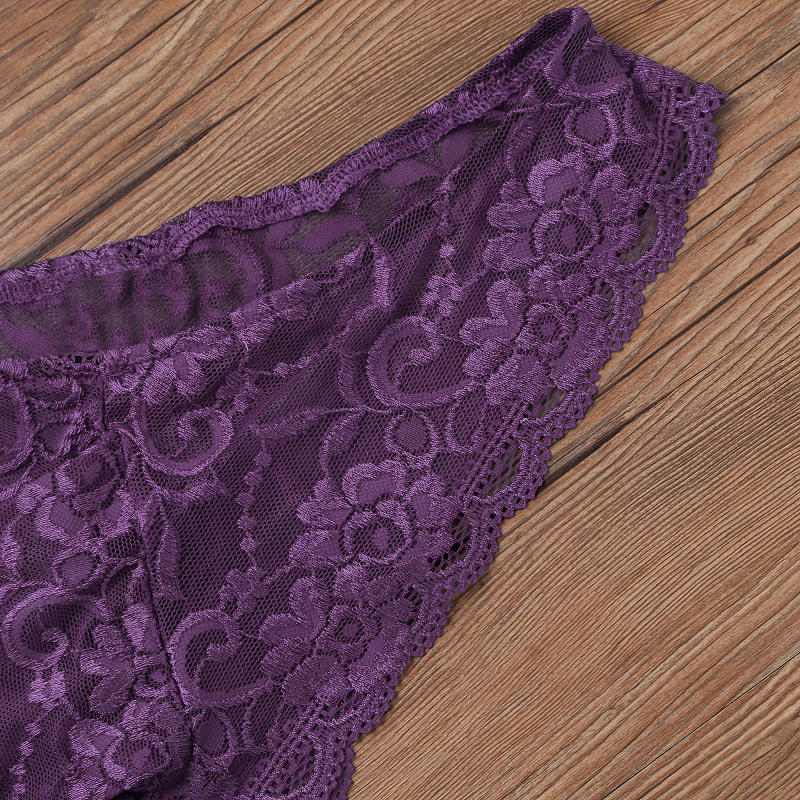 Men's Sexy Lace Floral Lingerie Panties / G-String Transparent Bikini Briefs Underwear - EVE's SECRETS