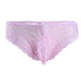 Men's Sexy Lace Floral Lingerie Panties / G-String Transparent Bikini Briefs Underwear - EVE's SECRETS