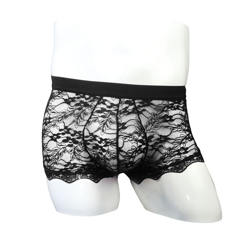 Men's Sexy Lace-Up Back Panties / Male Sissy Underwear with Floral Pattern - EVE's SECRETS