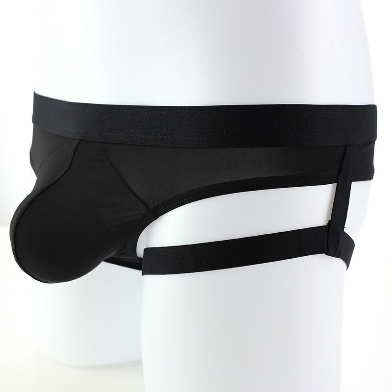 Men's Sexy Low Rise Seamless Briefs with Straps / Male Erotic Bulge Pouch Panties - EVE's SECRETS
