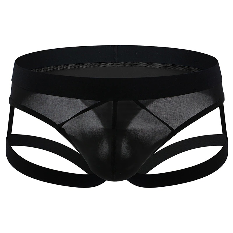 Men's Sexy Low Rise Seamless Briefs with Straps / Male Erotic Bulge Pouch Panties - EVE's SECRETS