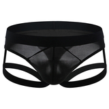 Men's Sexy Low Rise Seamless Briefs with Straps / Male Erotic Bulge Pouch Panties - EVE's SECRETS