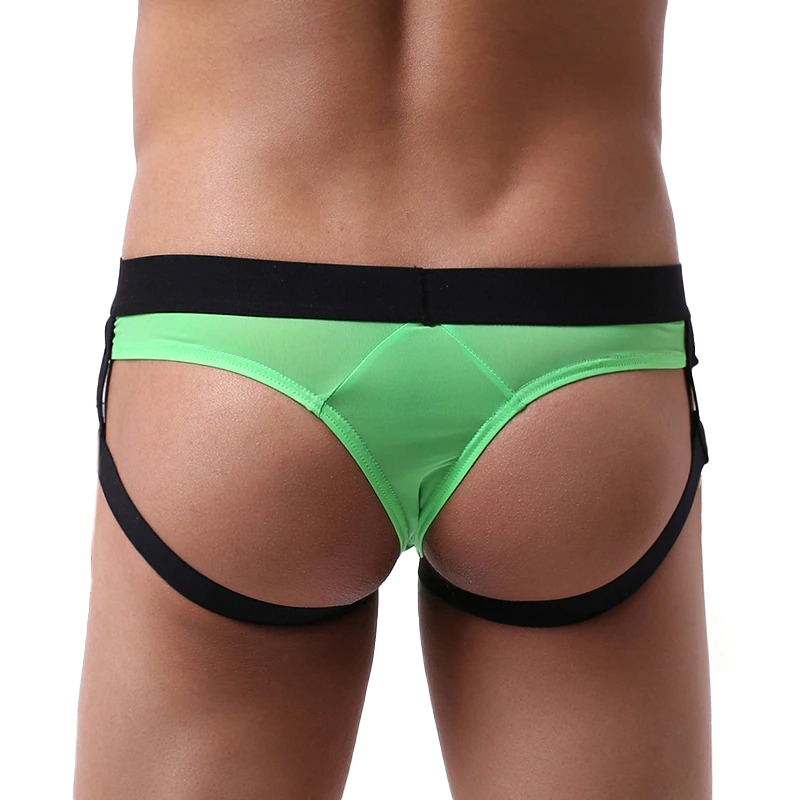 Men's Sexy Low Rise Seamless Briefs with Straps / Male Erotic Bulge Pouch Panties - EVE's SECRETS