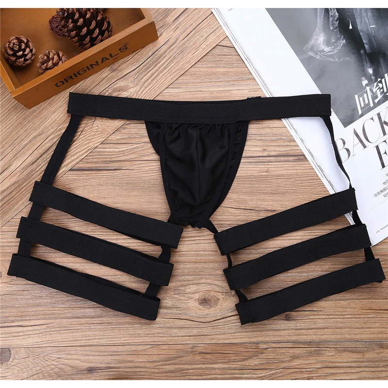 Men's Sexy Panties with Bulge Pouch and Garters / Erotic Gay Underpants Underwear - EVE's SECRETS