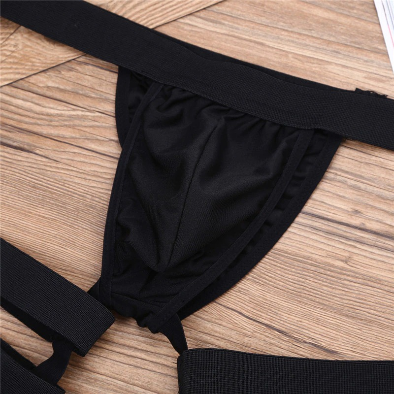 Men's Sexy Panties with Bulge Pouch and Garters / Erotic Gay Underpants Underwear - EVE's SECRETS