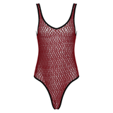 Men's Sexy See-through Mesh Sleeveless Bodysuit / Erotic High Cut Round Neck Gay Underwear - EVE's SECRETS
