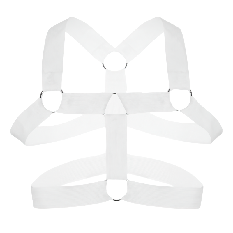 Men's Sexy Shoulder Chest Harness / Male Erotic Fetish Metal Ring Elastic Belt - EVE's SECRETS