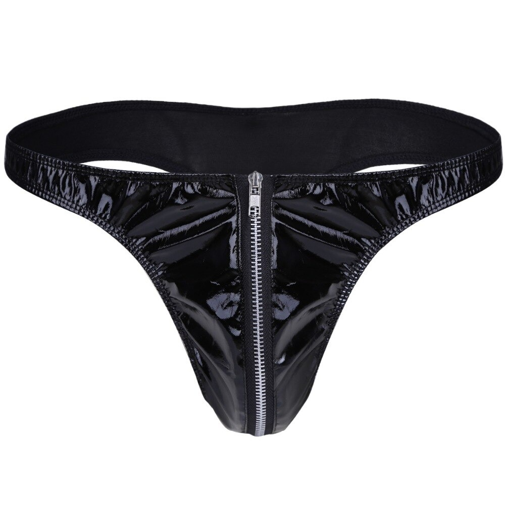 Men's Sexy Zipper Bikini Briefs / Male Wet Look Erotic Underwear - EVE's SECRETS