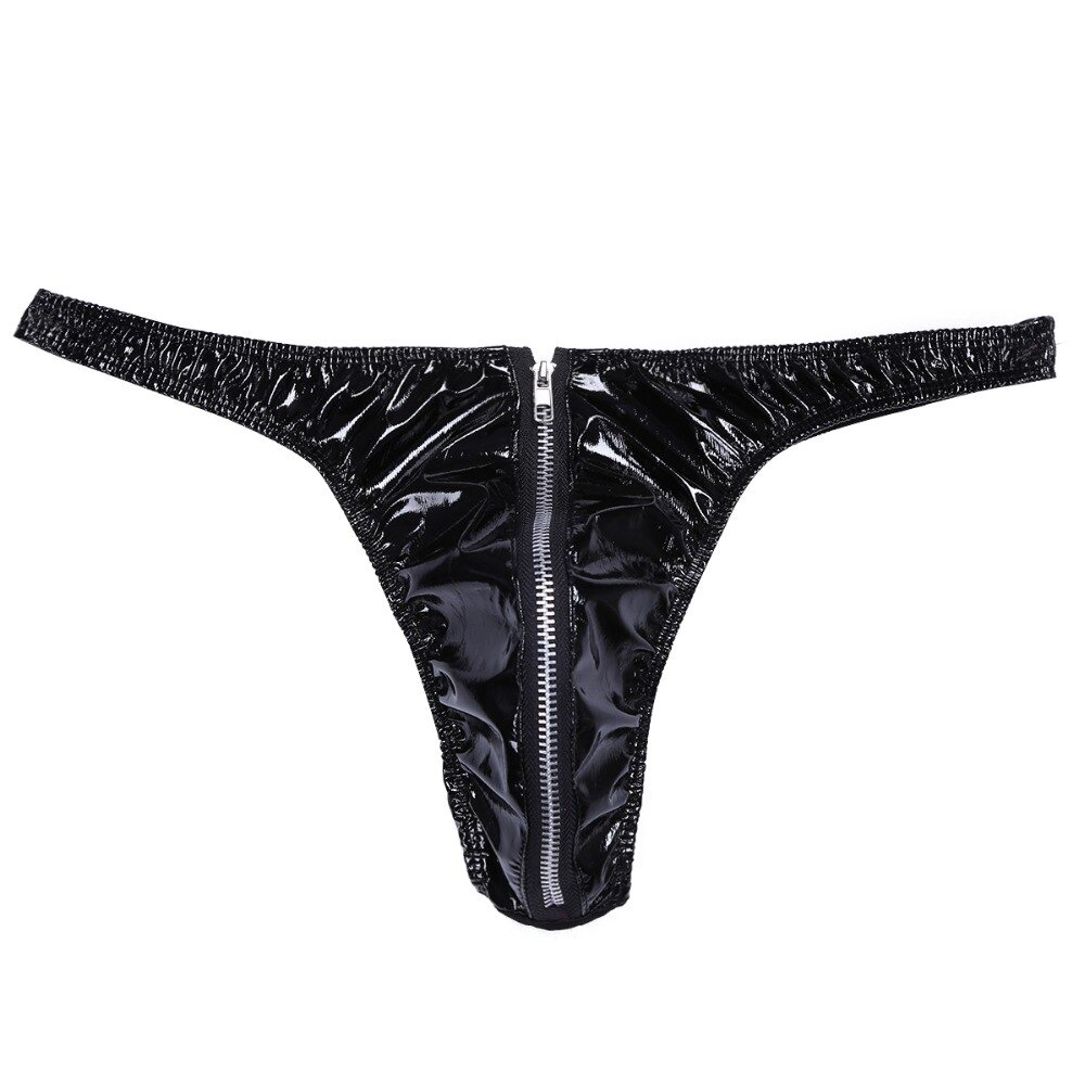 Men's Sexy Zipper Bikini Briefs / Male Wet Look Erotic Underwear - EVE's SECRETS