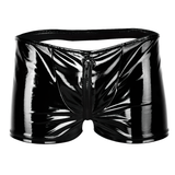 Men's Shiny Metallic Zipper Panties / Bulge Pouch Open Butt Boxer Underwear Shorts - EVE's SECRETS